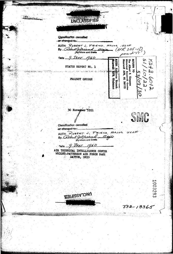 Project Blue Book archival document