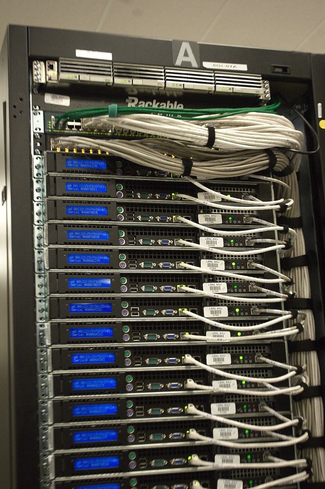 Server rack at the NERSC data center