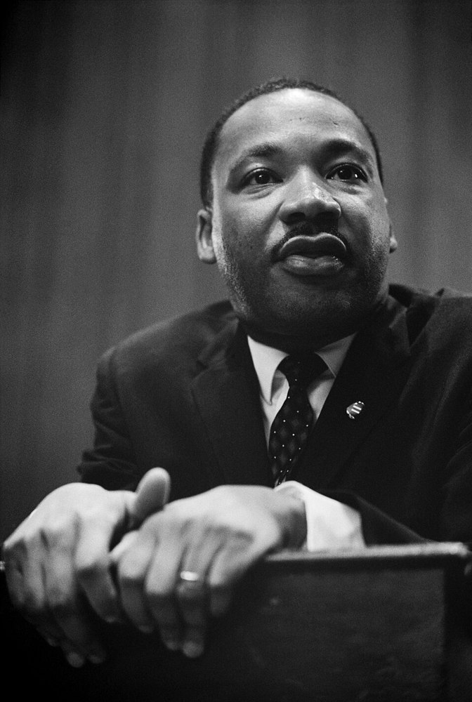 Martin Luther King Jr. at a press conference