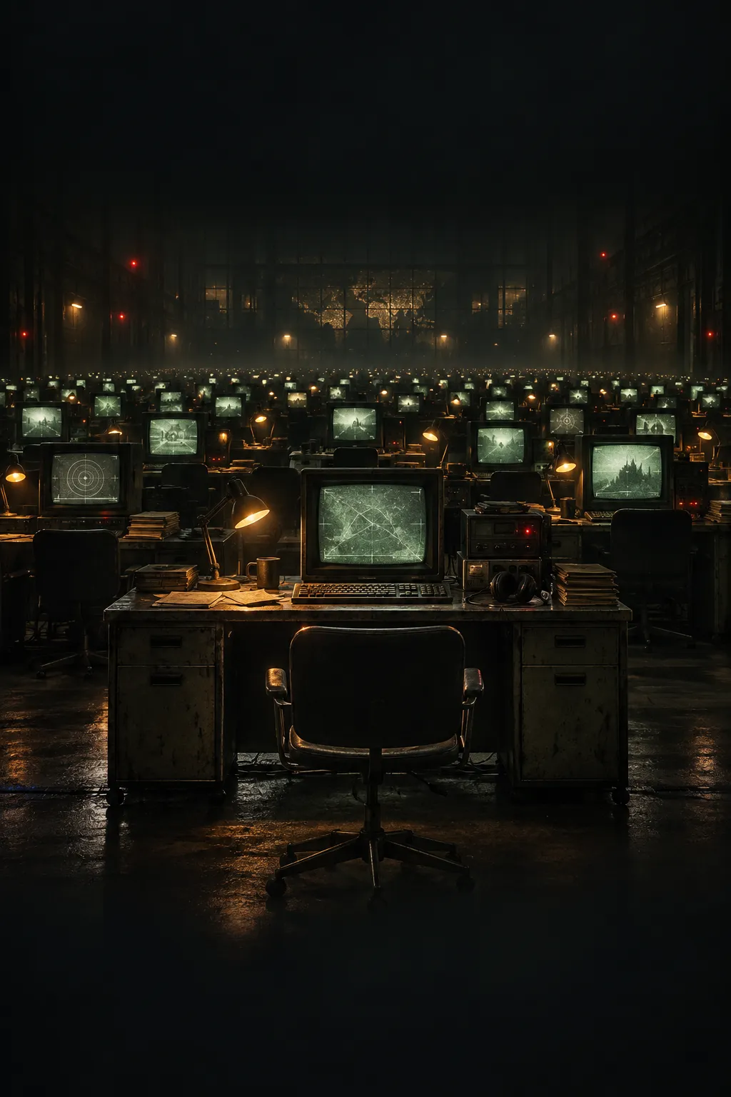 Original conceptual illustration for The Bot Swarm: Is the Internet Empty? — not an incident photograph