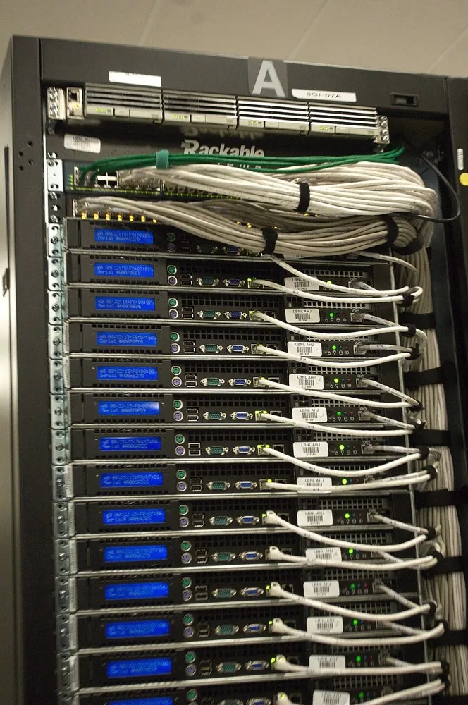 Server rack at the NERSC data center